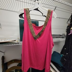 Sequin neckline tank